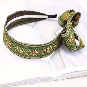 Green Vintage Style Bowknot Decorative Floral Headband